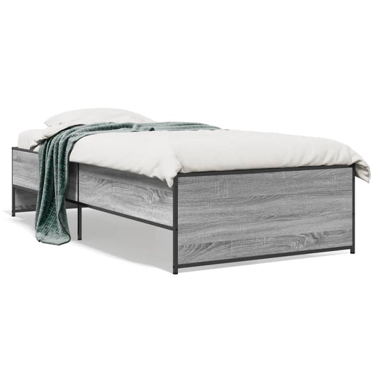 Bed Frame without Mattress Grey Sonoma 75x190 cm