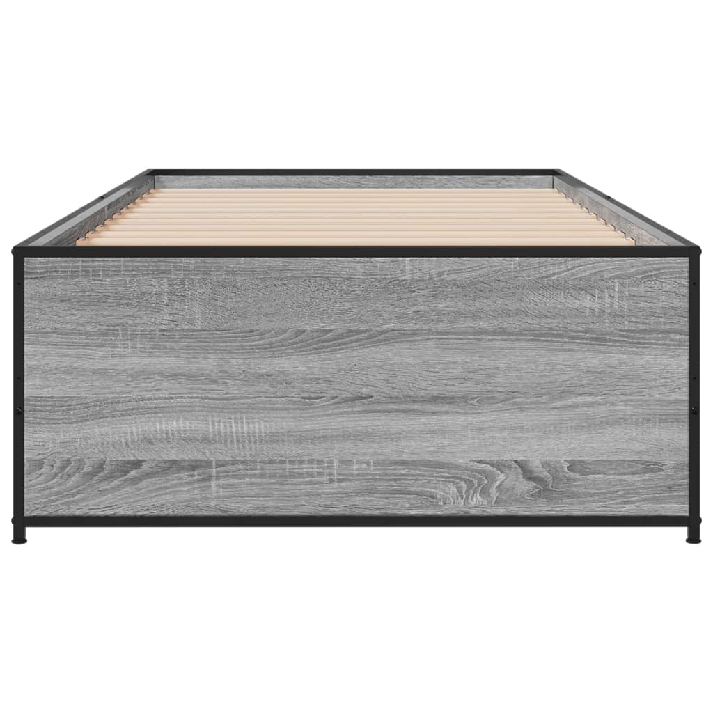Bed Frame without Mattress Grey Sonoma 75x190 cm Small Single