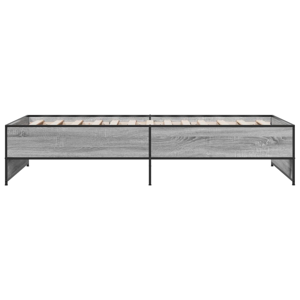 Bed Frame without Mattress Grey Sonoma 75x190 cm Small Single
