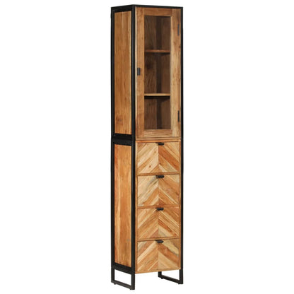 3 Piece Bathroom Furniture Set Iron and Solid Wood Acacia