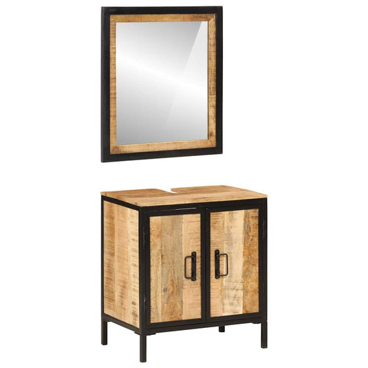 Bathroom Furniture Set | Multicolour | Solid mango wood and iron