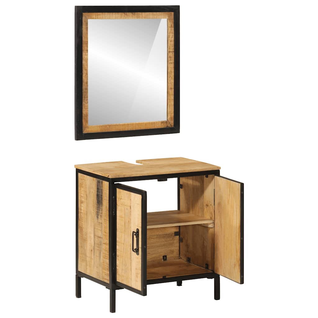 Bathroom Furniture Set | Multicolour | Solid mango wood and iron