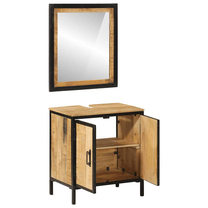 Bathroom Furniture Set | Multicolour | Solid mango wood and iron