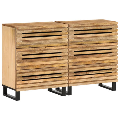 Sideboards 2 pcs 60x34x75 cm Solid Wood Rough Mango