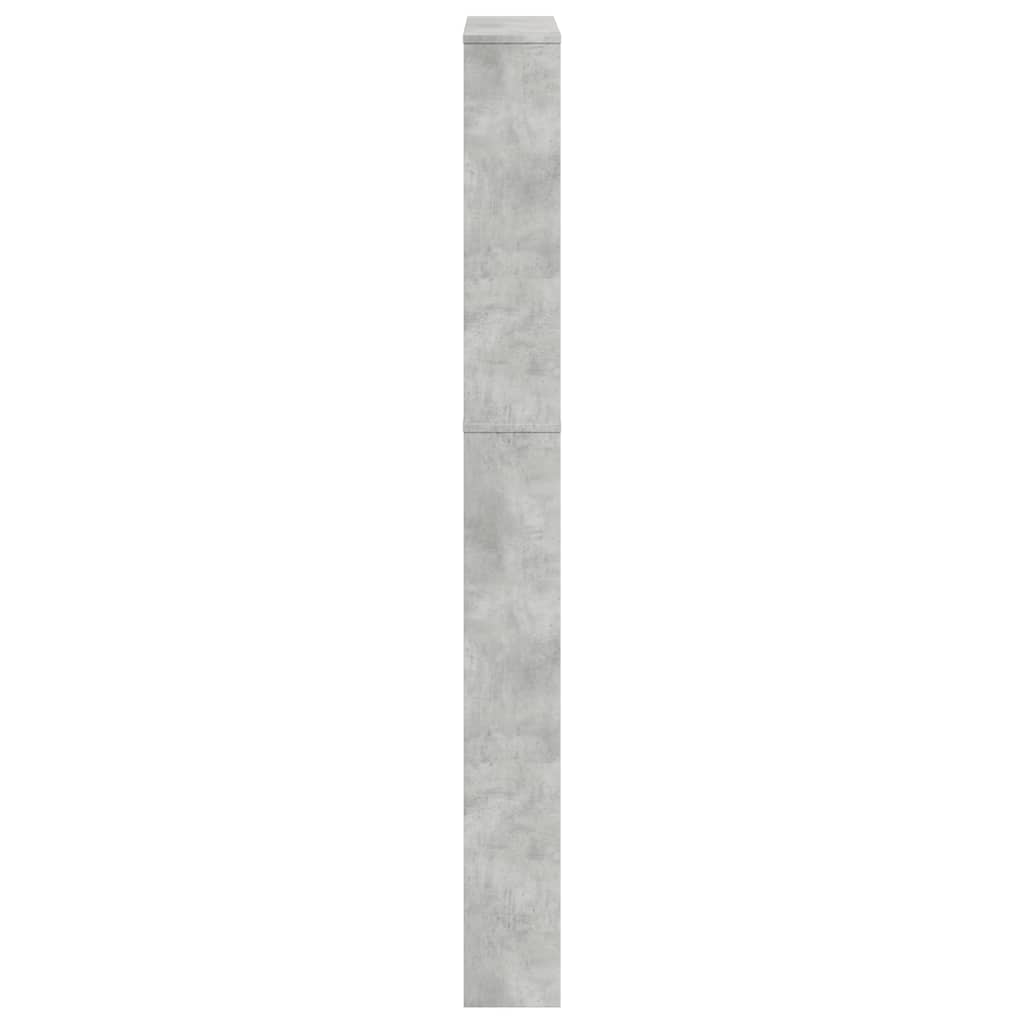 Shoe Cabinet with Mirror 5-Layer Concrete Grey 63x17x169.5 cm
