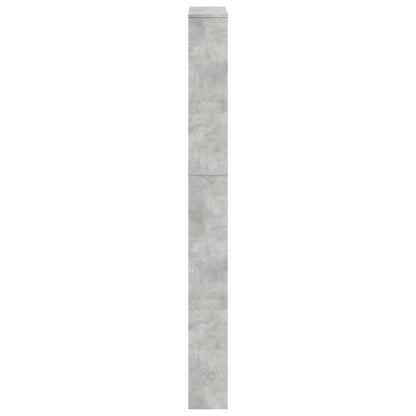Shoe Cabinet with Mirror 5-Layer Concrete Grey 63x17x169.5 cm