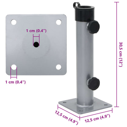 Parasol Base for Ø38/48 mm Pole Silver Steel