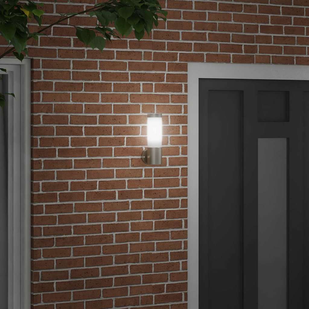 Outdoor Wall Light Silver 12 x 8.5 x 27 cm