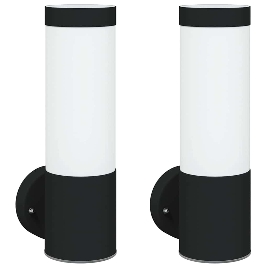 Outdoor Wall Light 2 pcs Black 12 x 8.5 x 27 cm
