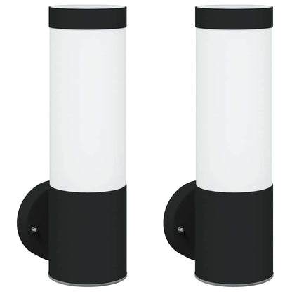 Outdoor Wall Light 2 pcs Black 12 x 8.5 x 27 cm