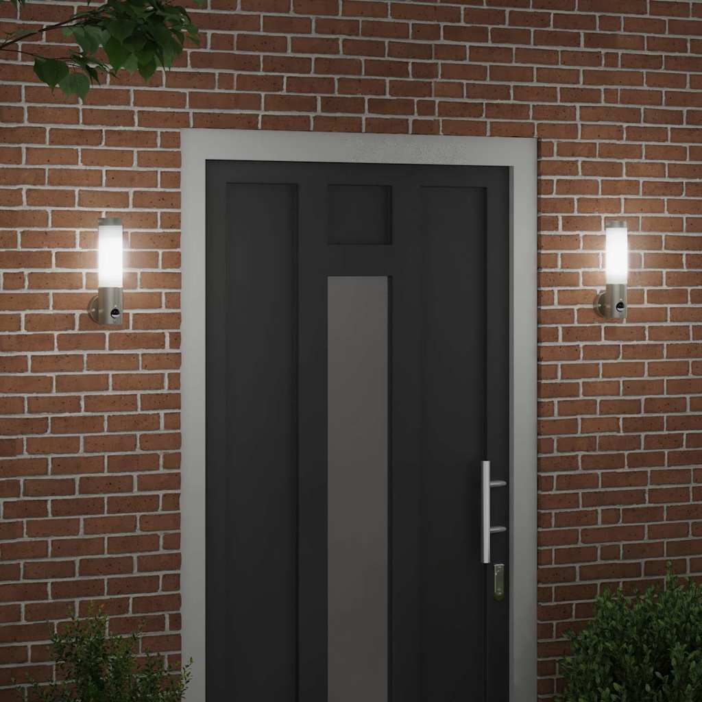 Outdoor Wall Light 2 pcs Silver 12 x 8.5 x 29 cm