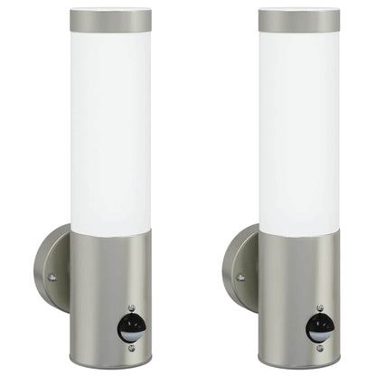 Outdoor Wall Light 2 pcs Silver 12 x 8.5 x 29 cm