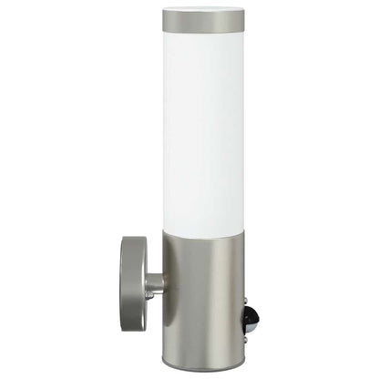 Outdoor Wall Light 2 pcs Silver 12 x 8.5 x 29 cm