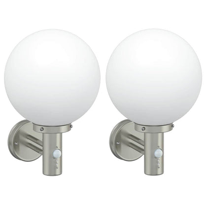 Outdoor Wall Light 2 pcs Silver 28 x 25 x 38 cm