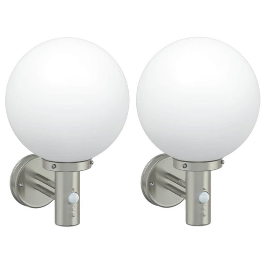 Outdoor Wall Light 2 pcs Silver 28 x 25 x 38 cm