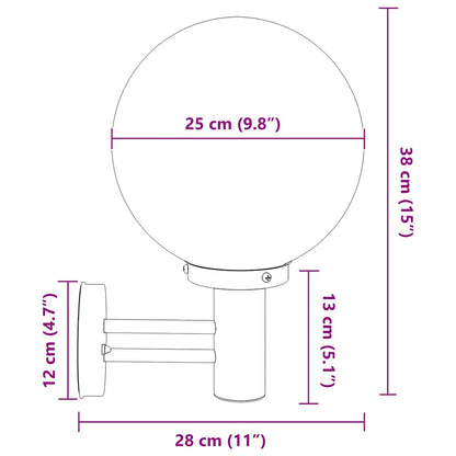 Outdoor Wall Light Black 28 x 25 x 38 cm