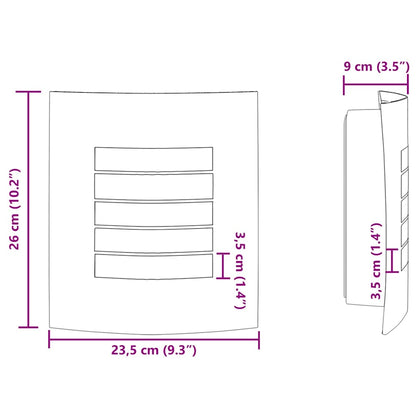 Outdoor Wall Light Black 23.5 x 9 x 26 cm