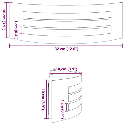 Outdoor Wall Light Silver 32 x 10 x 10 cm