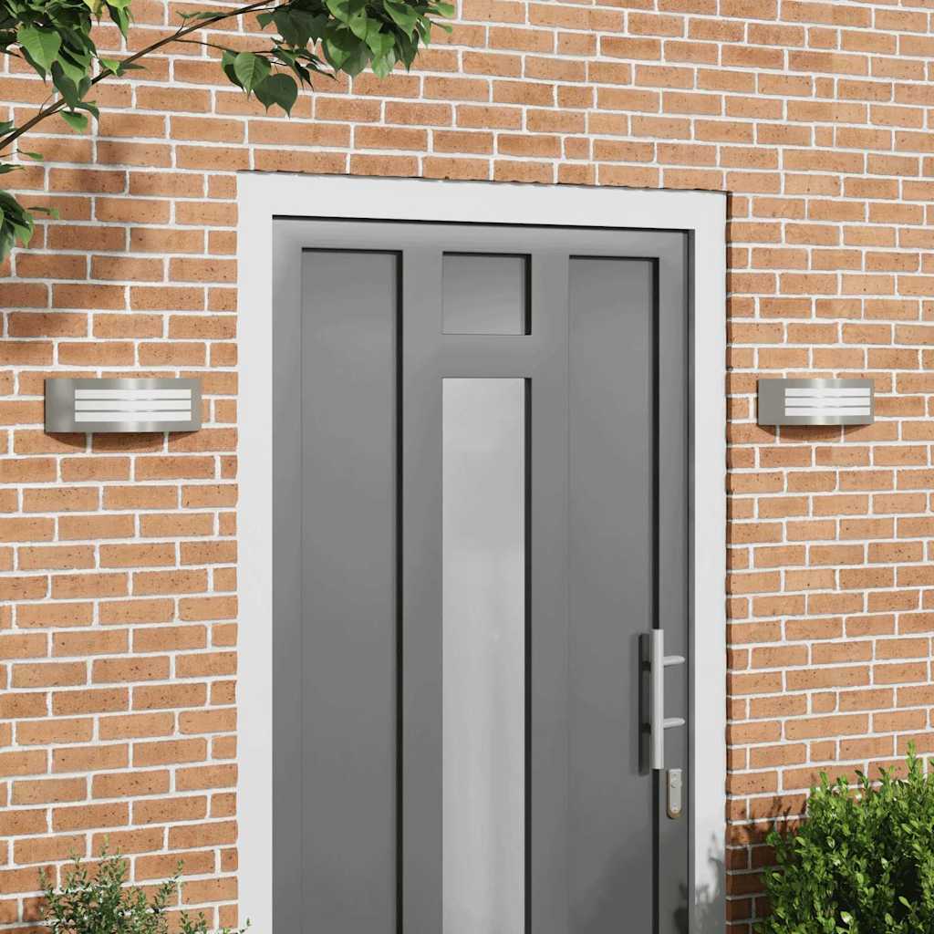 Outdoor Wall Light 2 pcs Silver 32 x 10 x 10 cm