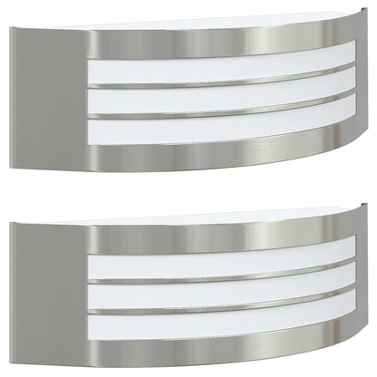 Outdoor Wall Light 2 pcs Silver 32 x 10 x 10 cm