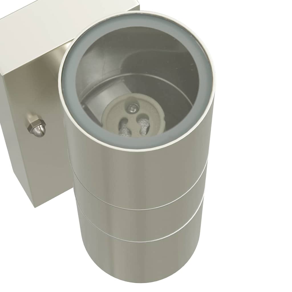 Outdoor Wall Light 2 pcs Silver 7 x 10 x 22 cm