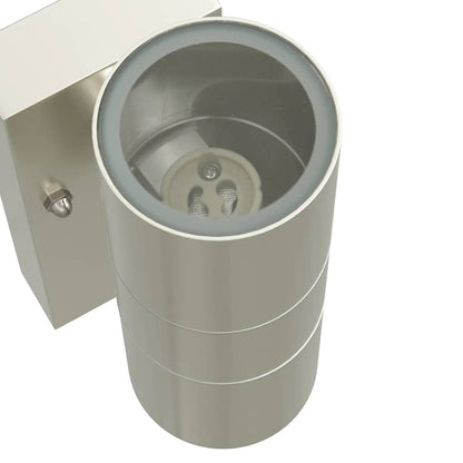 Outdoor Wall Light 2 pcs Silver 7 x 10 x 22 cm