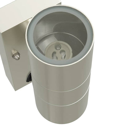 Outdoor Wall Light 2 pcs Silver 7 x 10 x 22 cm