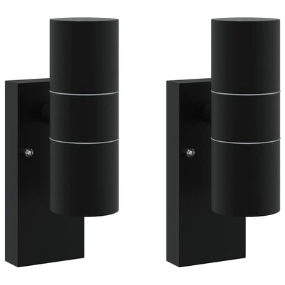 Outdoor Wall Light 2 pcs Black 7 x 10 x 22 cm