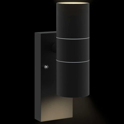 Outdoor Wall Light 2 pcs Black 7 x 10 x 22 cm