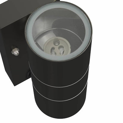 Outdoor Wall Light 2 pcs Black 7 x 10 x 22 cm