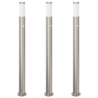 Bollard Lights with Sensor 3pcs 110 cm Stainless Steel IP44