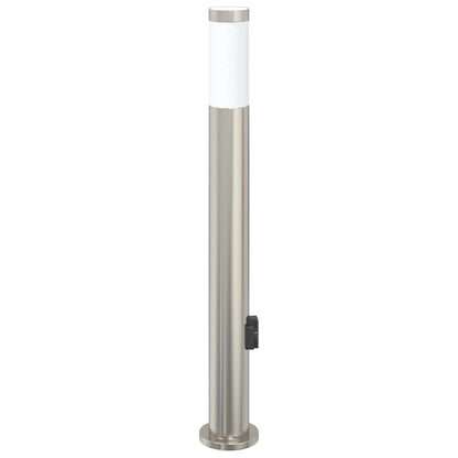 Bollard Light with Outlet 80 cm Stainless Steel IP44