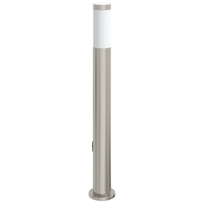Bollard Light with Outlet 80 cm Stainless Steel IP44