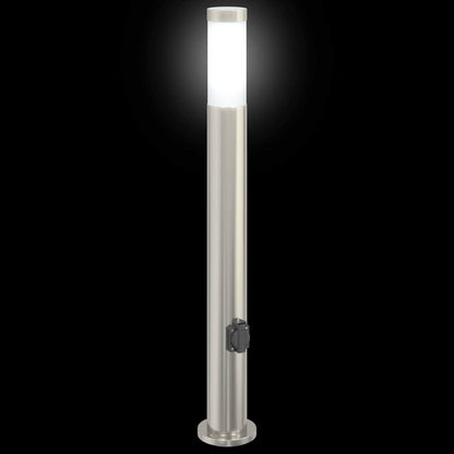 Bollard Light with Outlet 80 cm Stainless Steel IP44