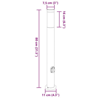 Bollard Lights with Outlet 3pcs 80 cm Stainless Steel IP44