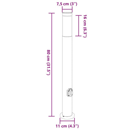 Bollard Lights with Outlet 3pcs 80 cm Stainless Steel IP44