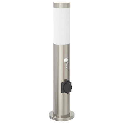 Bollard Light with Sensor&Outlet 50 cm Stainless Steel IP44