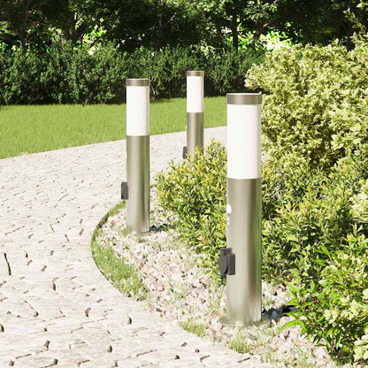 Bollard Lights with Sensor&Outlet 3pcs 50 cm