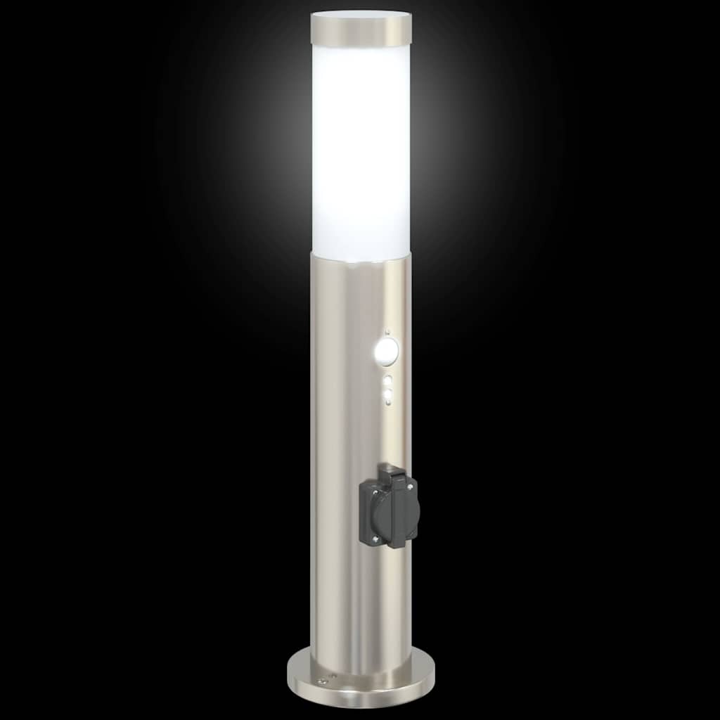 Bollard Lights with Sensor&Outlet 3pcs 50 cm