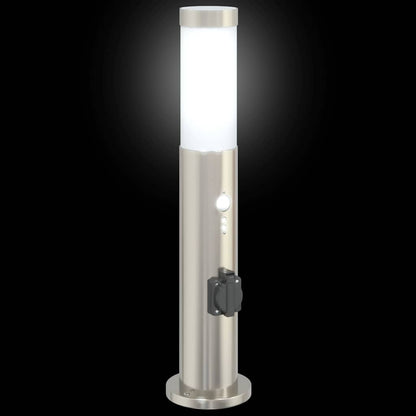 Bollard Lights with Sensor&Outlet 3pcs 50 cm