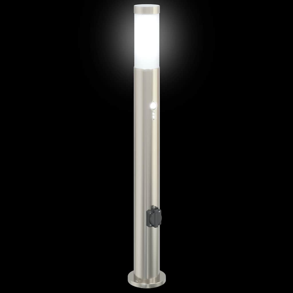 Bollard Lights with Sensor&Outlet 3pcs 80 cm