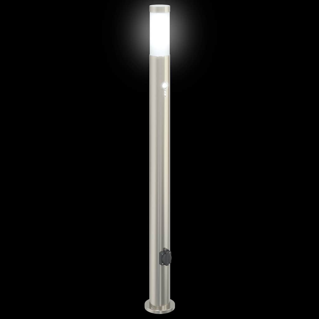 Bollard Lights with Sensor&Outlet 3pcs 110 cm