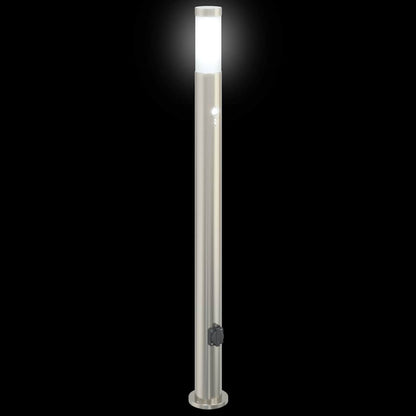 Bollard Lights with Sensor&Outlet 3pcs 110 cm