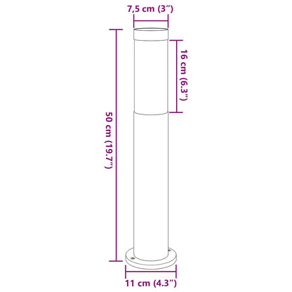 Bollard Lights 3pcs 50 cm Stainless Steel IP44