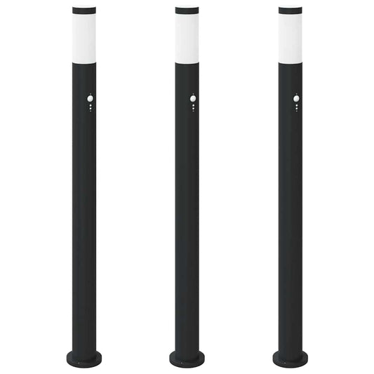 Bollard Lights with Sensor 3pcs 110 cm Stainless Steel IP44