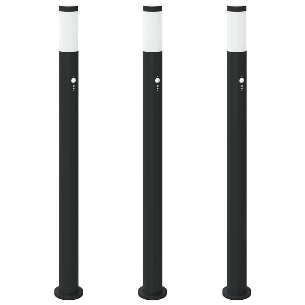 Bollard Lights with Sensor 3pcs 110 cm Stainless Steel IP44