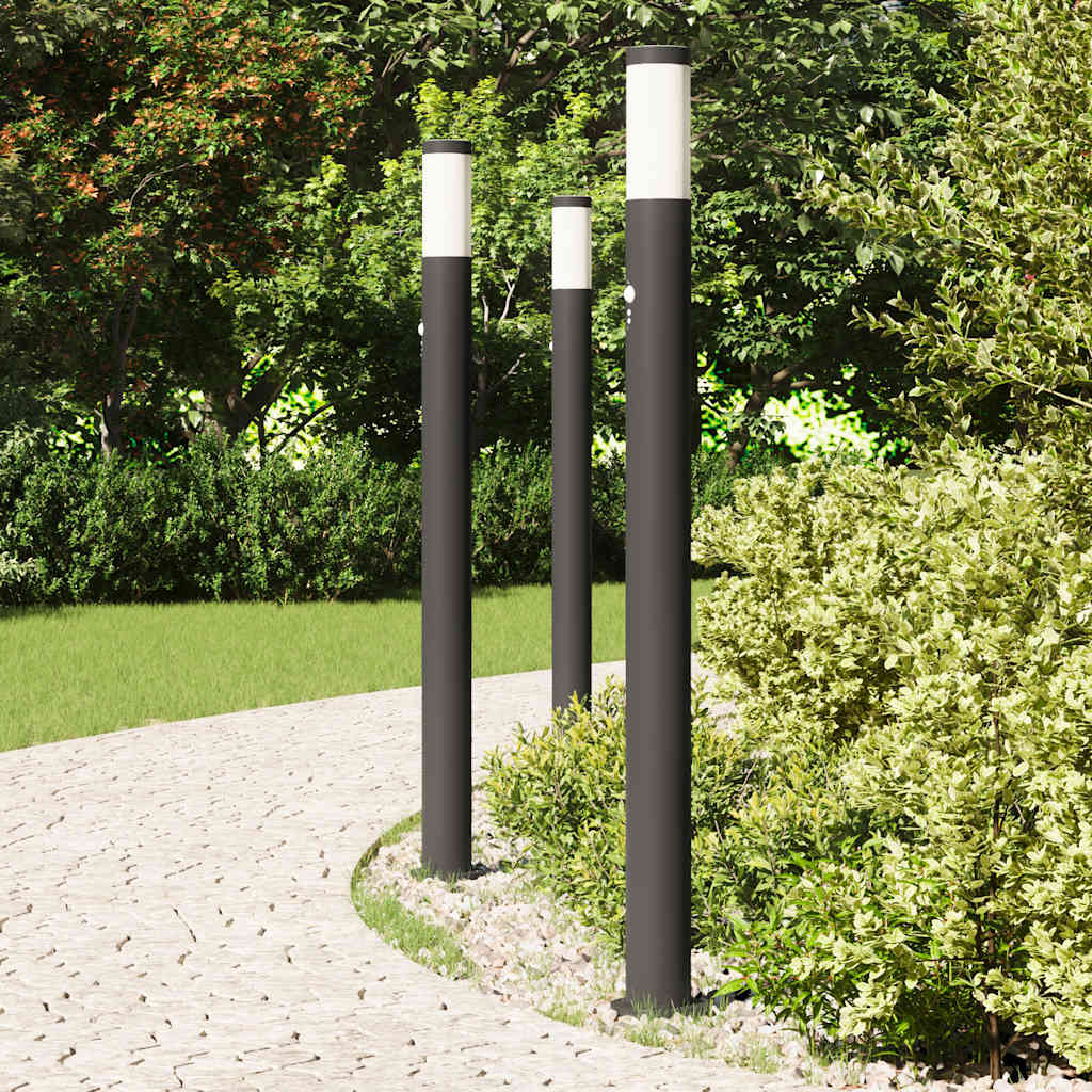 Bollard Lights with Sensor 3pcs 110 cm Stainless Steel IP44