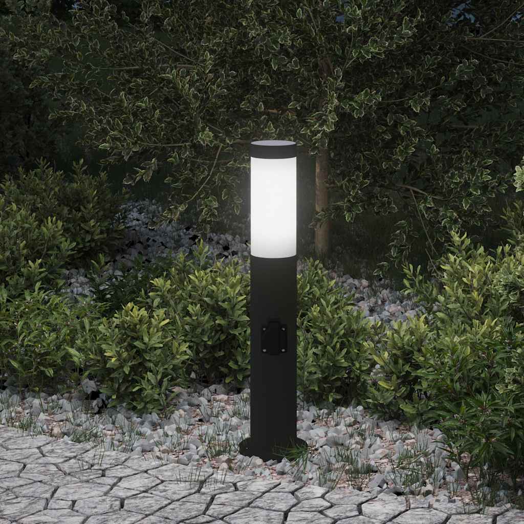 Bollard Light with Outlet 50 cm Stainless Steel IP44