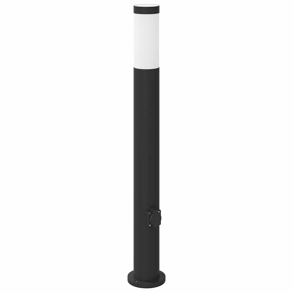Bollard Light with Outlet 80 cm Stainless Steel IP44