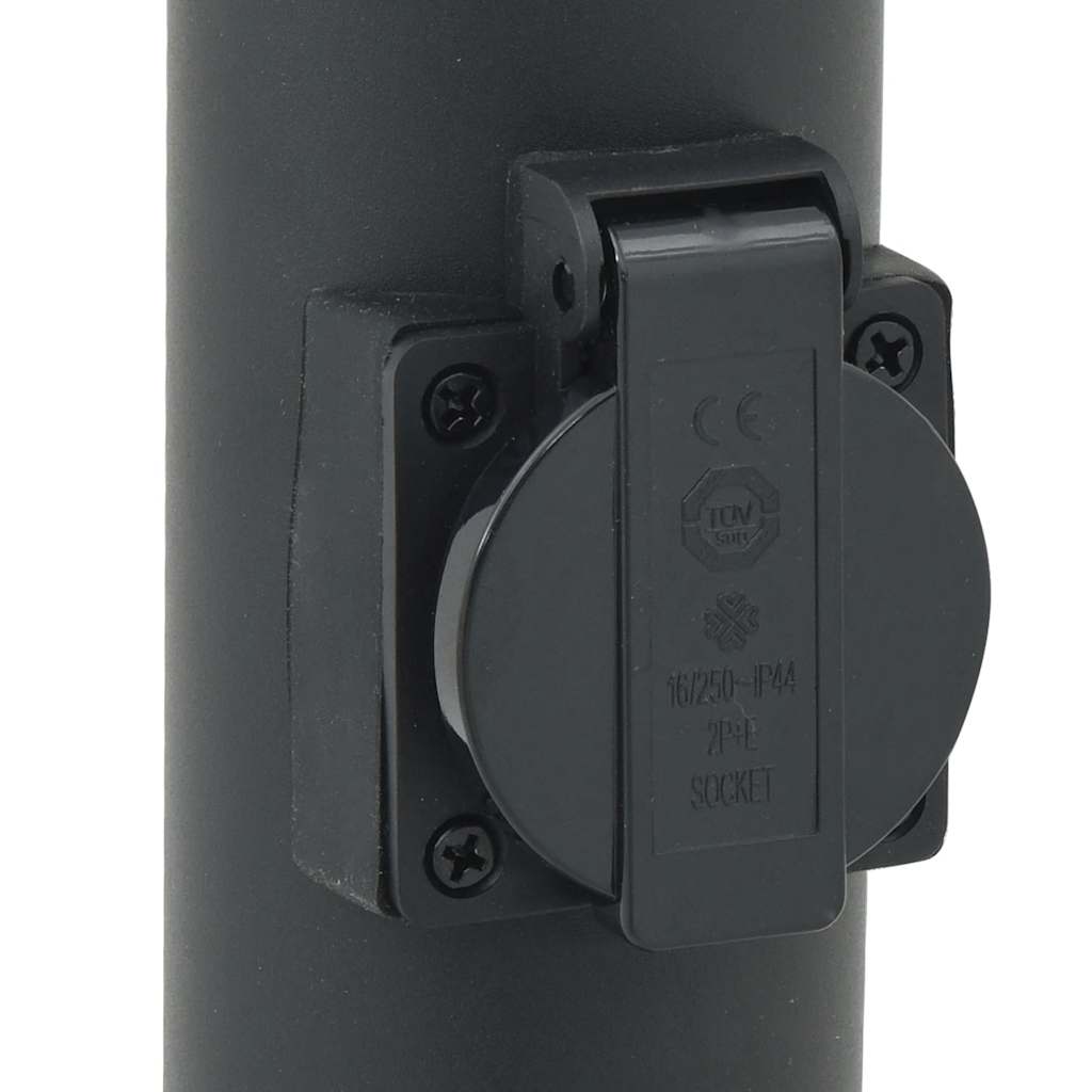 Bollard Light with Outlet 110 cm Stainless Steel IP44